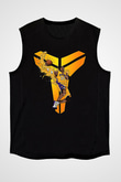 Black Mamba Baskılı Unisex Siyah Kolsuz Tişört - Tshirt