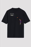 Black Mamba Baskılı Unisex Siyah Oversize Tişört - Tshirt