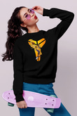 Black Mamba Baskılı Unisex Siyah Sweatshirt