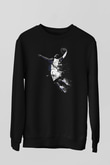 Black Mamba Baskılı Unisex Siyah Sweatshirt