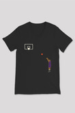 Black Mamba Baskılı Unisex Siyah V Yaka Tişört - Tshirt