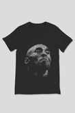 Black Mamba Baskılı Unisex Siyah V Yaka Tişört - Tshirt