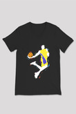 Black Mamba Baskılı Unisex Siyah V Yaka Tişört - Tshirt