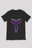 Black Mamba Baskılı Unisex Siyah V Yaka Tişört - Tshirt