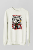 Black Parade Baskılı Unisex Beyaz Sweatshirt