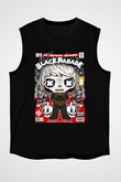 Black Parade Baskılı Unisex Siyah Kolsuz Tişört