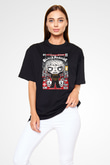 Black Parade Baskılı Unisex Siyah Oversize Tişört