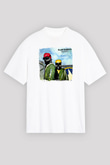 Black Sabbath Baskılı Unisex Beyaz Oversize Tişört