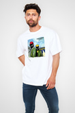 Black Sabbath Baskılı Unisex Beyaz Oversize Tişört