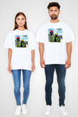Black Sabbath Baskılı Unisex Beyaz Oversize Tişört