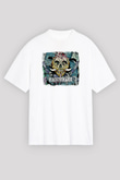 Black Tusk Baskılı Unisex Beyaz Oversize Tişört