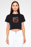 Black Veil Brides Baskılı Unisex Siyah Crop Top Tişört