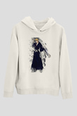 Bleach Baskılı Beyaz Unisex Hoodie