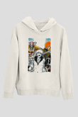 Bleach Baskılı Beyaz Unisex Hoodie