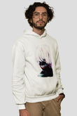 Bleach Baskılı Beyaz Unisex Hoodie