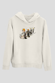 Bleach Baskılı Beyaz Unisex Hoodie