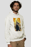 Bleach Baskılı Beyaz Unisex Hoodie