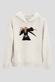 Bleach Baskılı Beyaz Unisex Hoodie