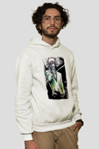 Bleach Baskılı Beyaz Unisex Hoodie