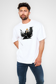 Bleach Baskılı Beyaz Unisex Oversize Tişört - Tshirt