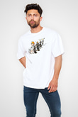 Bleach Baskılı Beyaz Unisex Oversize Tişört - Tshirt