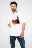 Bleach Baskılı Beyaz Unisex Oversize Tişört - Tshirt
