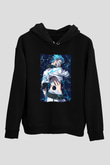 Bleach Baskılı Unisex Siyah Hoodie