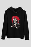 Bleach Baskılı Unisex Siyah Hoodie