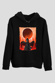 Bleach Baskılı Unisex Siyah Hoodie
