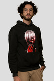 Bleach Baskılı Unisex Siyah Hoodie