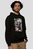 Bleach Baskılı Unisex Siyah Hoodie