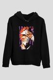 Bleach Baskılı Unisex Siyah Hoodie