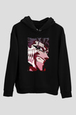 Bleach Baskılı Unisex Siyah Hoodie