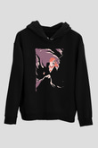 Bleach Baskılı Unisex Siyah Hoodie