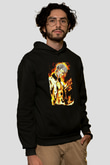 Bleach Baskılı Unisex Siyah Hoodie