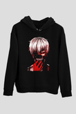 Bleach Baskılı Unisex Siyah Hoodie