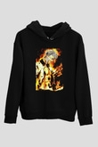 Bleach Baskılı Unisex Siyah Hoodie