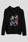Bleach Baskılı Unisex Siyah Hoodie