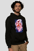 Bleach Baskılı Unisex Siyah Hoodie