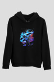 Bleach Baskılı Unisex Siyah Hoodie