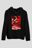 Bleach Baskılı Unisex Siyah Hoodie
