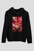Bleach Baskılı Unisex Siyah Hoodie