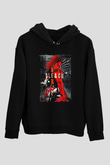 Bleach Baskılı Unisex Siyah Hoodie