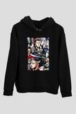 Bleach Baskılı Unisex Siyah Hoodie