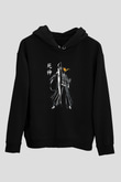 Bleach Baskılı Unisex Siyah Hoodie