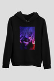 Bleach Baskılı Unisex Siyah Hoodie