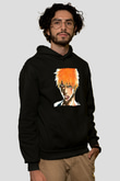 Bleach Baskılı Unisex Siyah Hoodie
