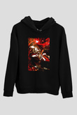 Bleach Baskılı Unisex Siyah Hoodie