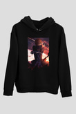 Bleach Baskılı Unisex Siyah Hoodie