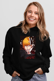 Bleach Baskılı Unisex Siyah Hoodie